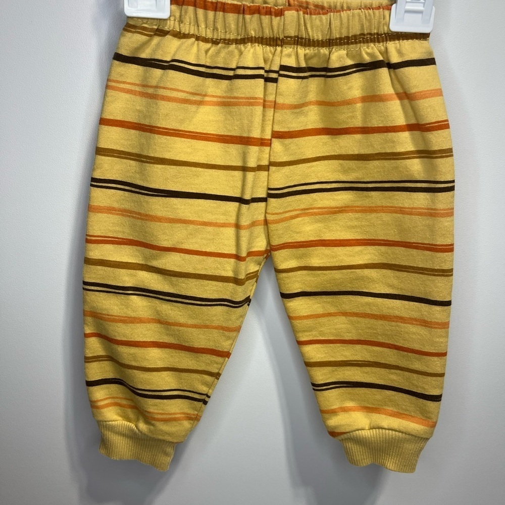 🦁Chick Pea Yellow and Orange Striped Joggers 6-9 months